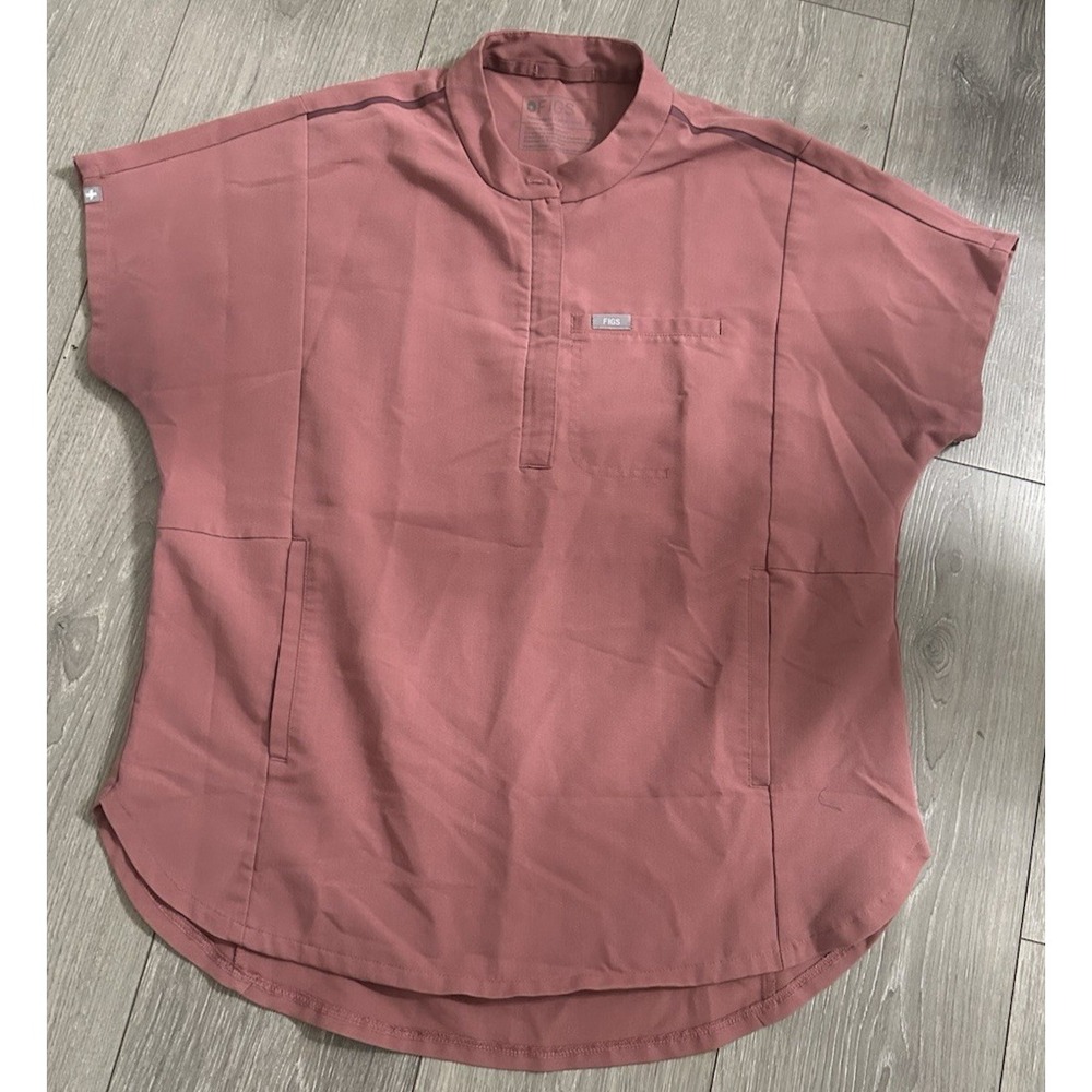 Figs Women Size Medium Montex Relaxed Scrub Short Sleeve Top Mauve #W22SW1002